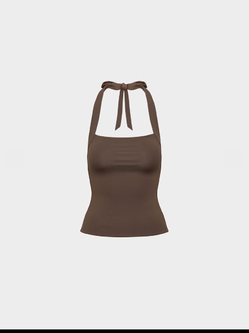 Aritzia Brown Halter Tie Neck Tank Top